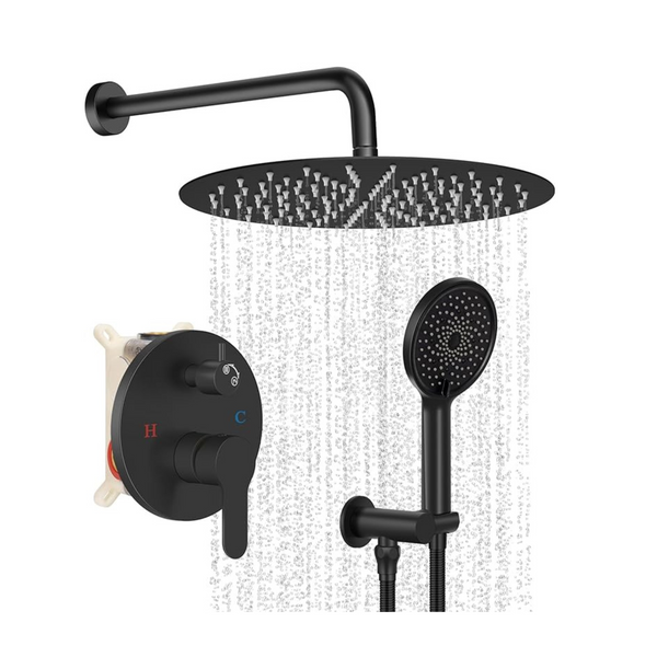 High Pressure Rainfall Shower Head & Handheld 3 Jet Combo