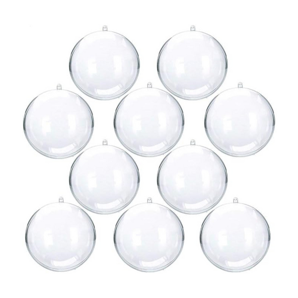 10-Pack Uniqled Clear Fillable Christmas Ornaments