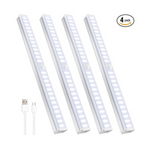 4-Pack Gytbl 26-LED Wireless 12" Motion Sensor Under Cabinet Lights