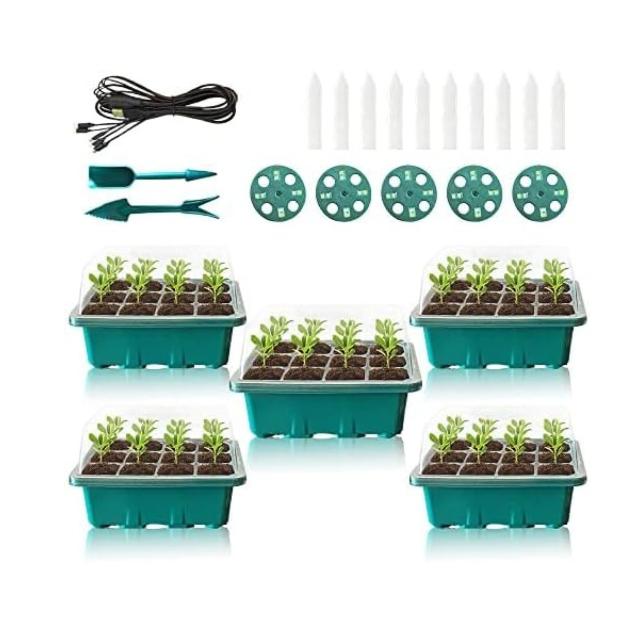 5-Pack Seed Starter Tray Seed Starter Kit with Humidity Dome