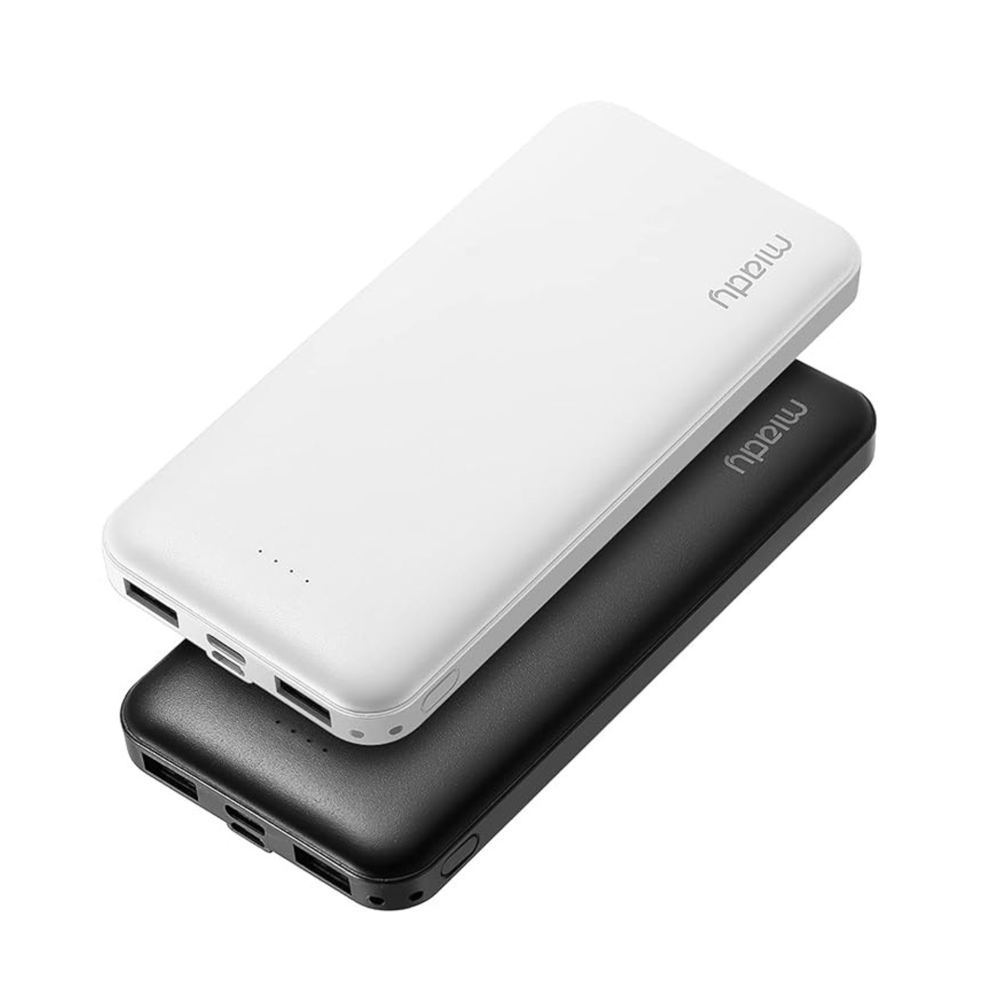 2-Pack Miady 10000mAh Portable Power Bank with 2 USB Charging Ports