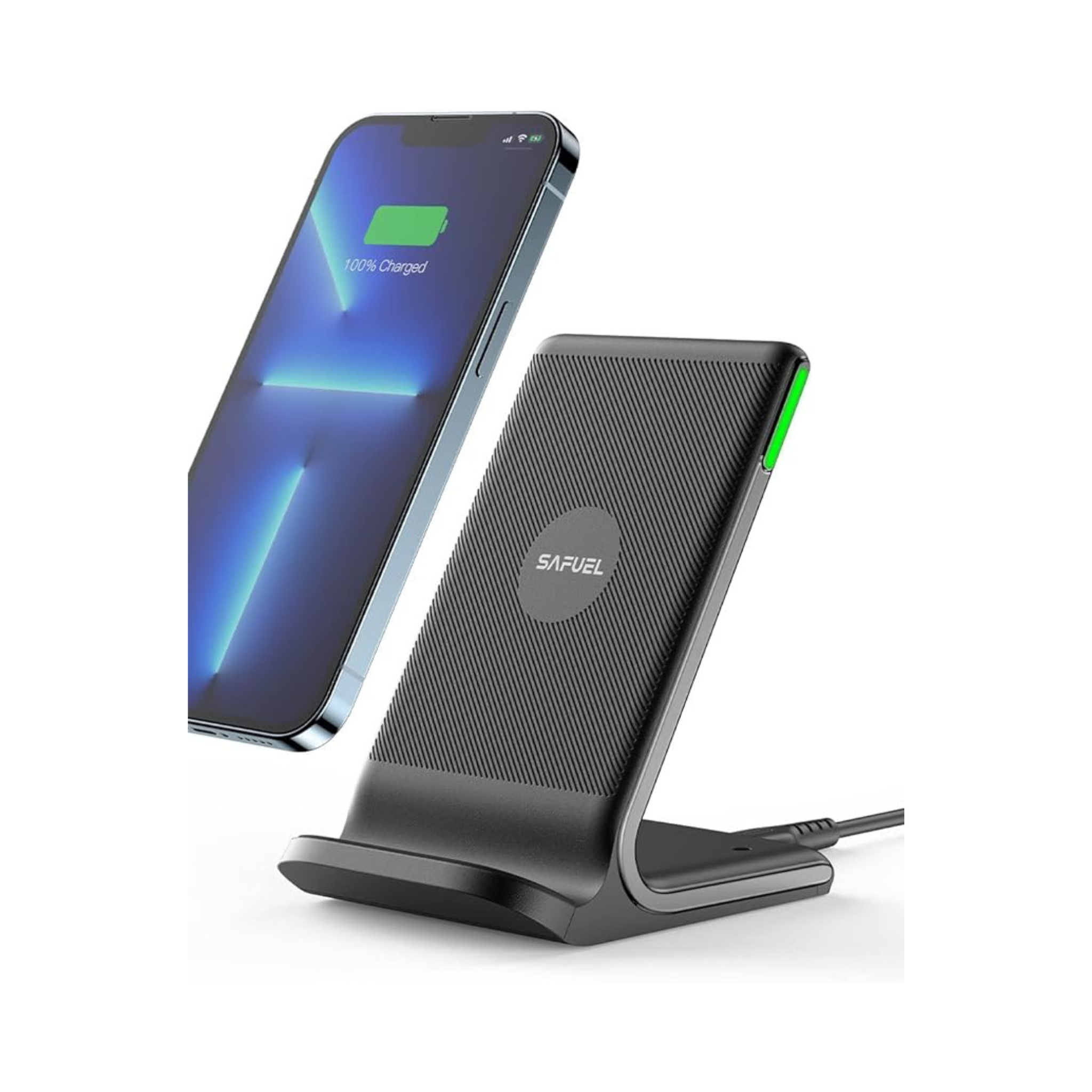 Safuel 15W Qi Fast Wireless Charging Station with Light