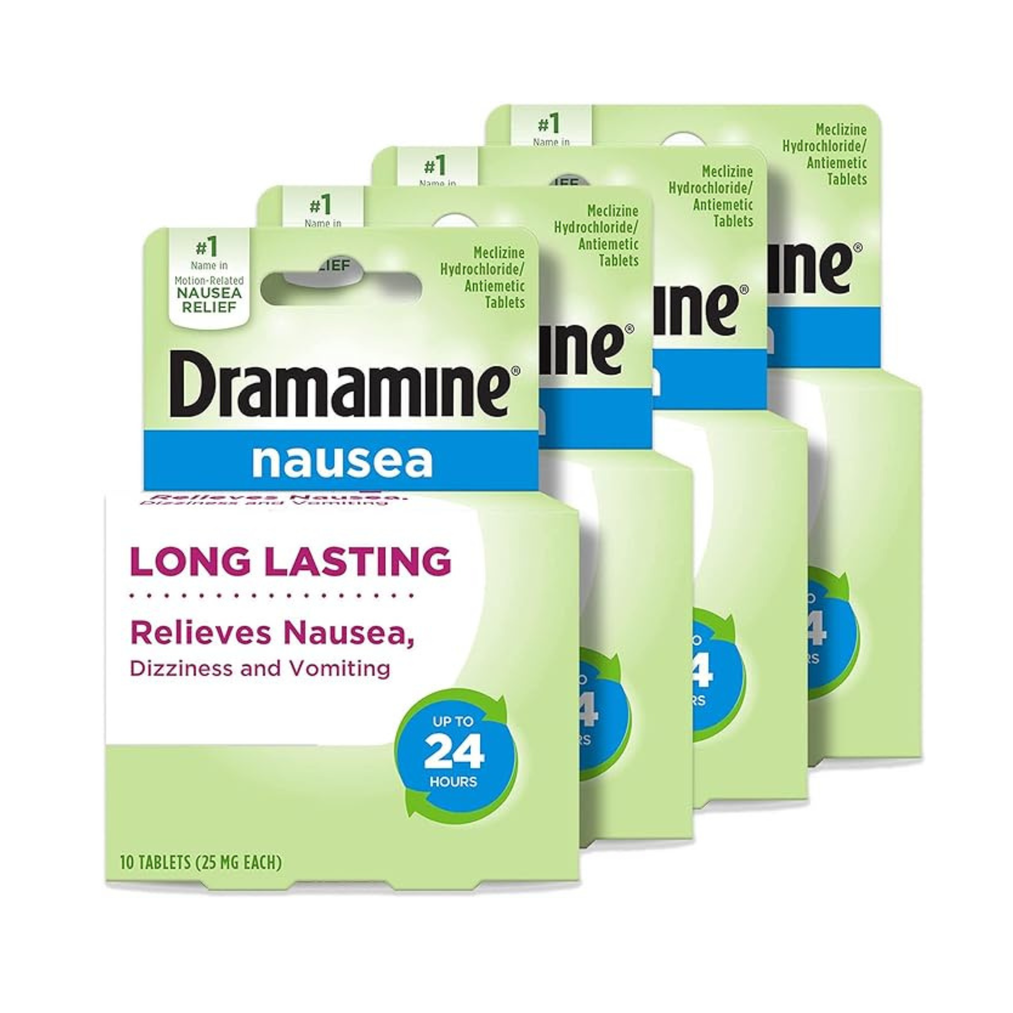 Dramamine Nausea Long Lasting, Nausea Relief, 10 Count, 4 Pack