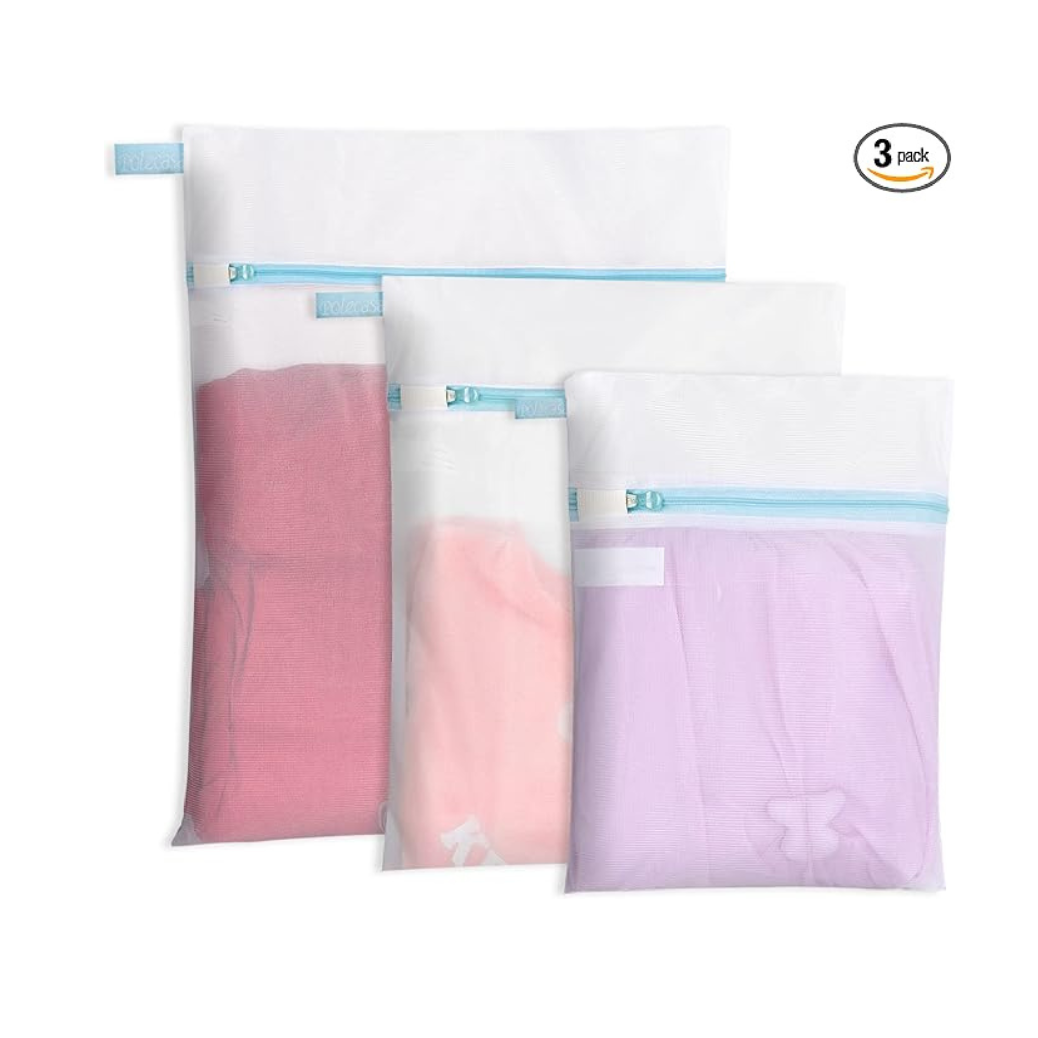 3-Pack Durable Mesh Laundry Bags (1 Large, 1 Medium, 1 Small)