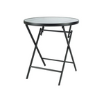 Mainstays Greyson Square Glass and Steel Round Bistro Folding Table