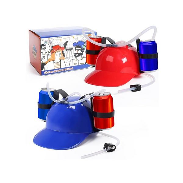 Skirfy 2 Pack Soda Can Hats with Straw