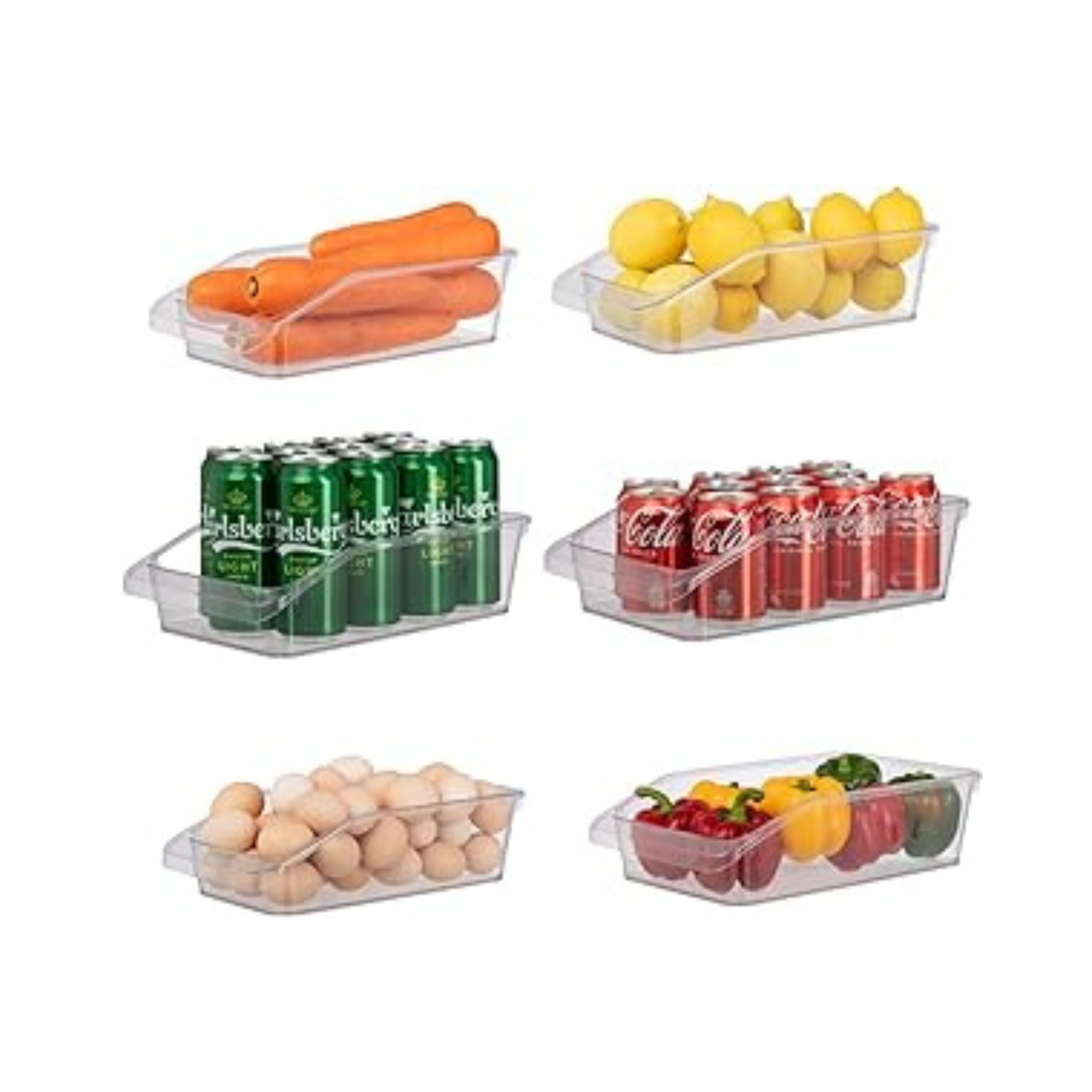 Set of 6 Clear Pantry Organizer