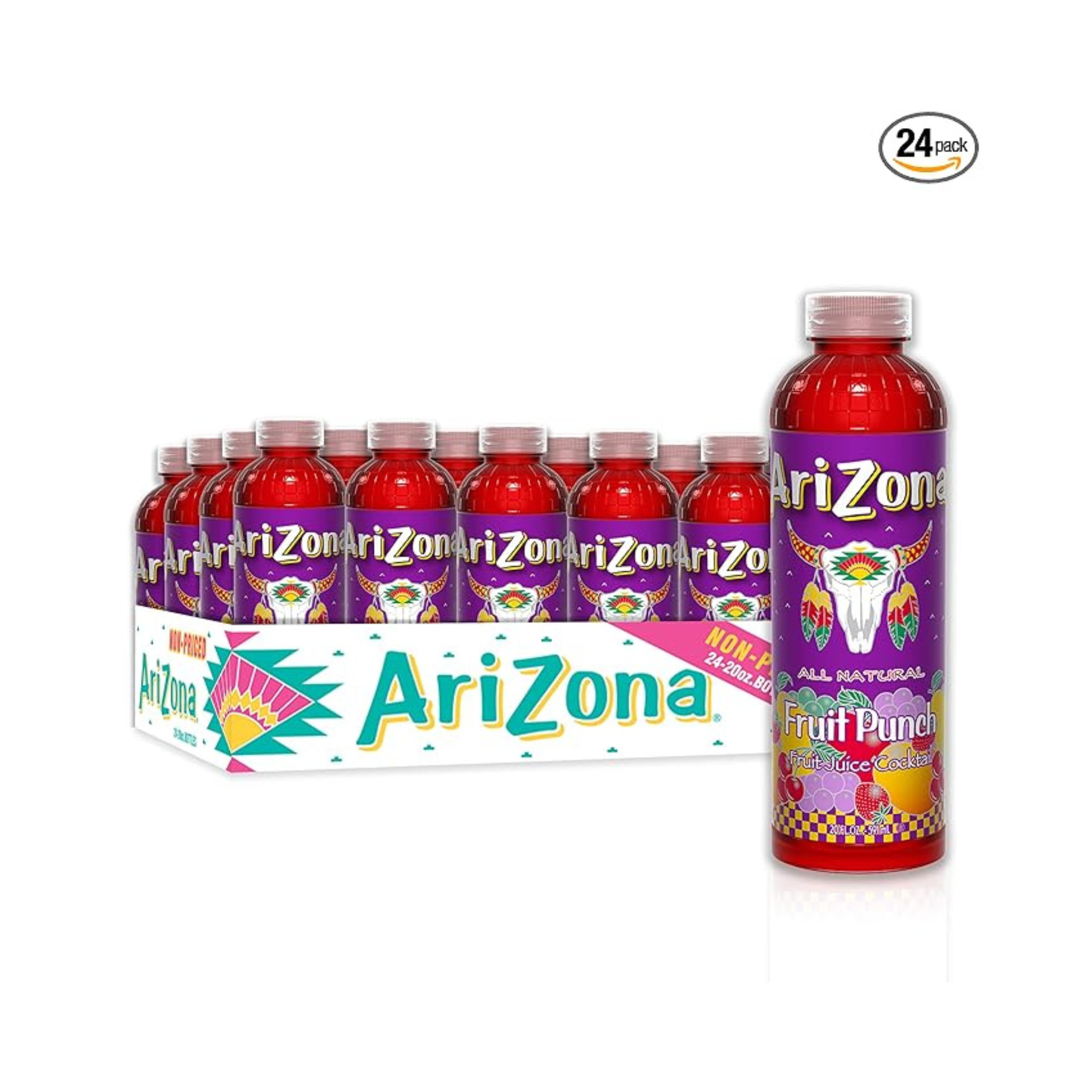 24-pack AriZona Fruit Punch Juice Drink, 20 Fl Oz