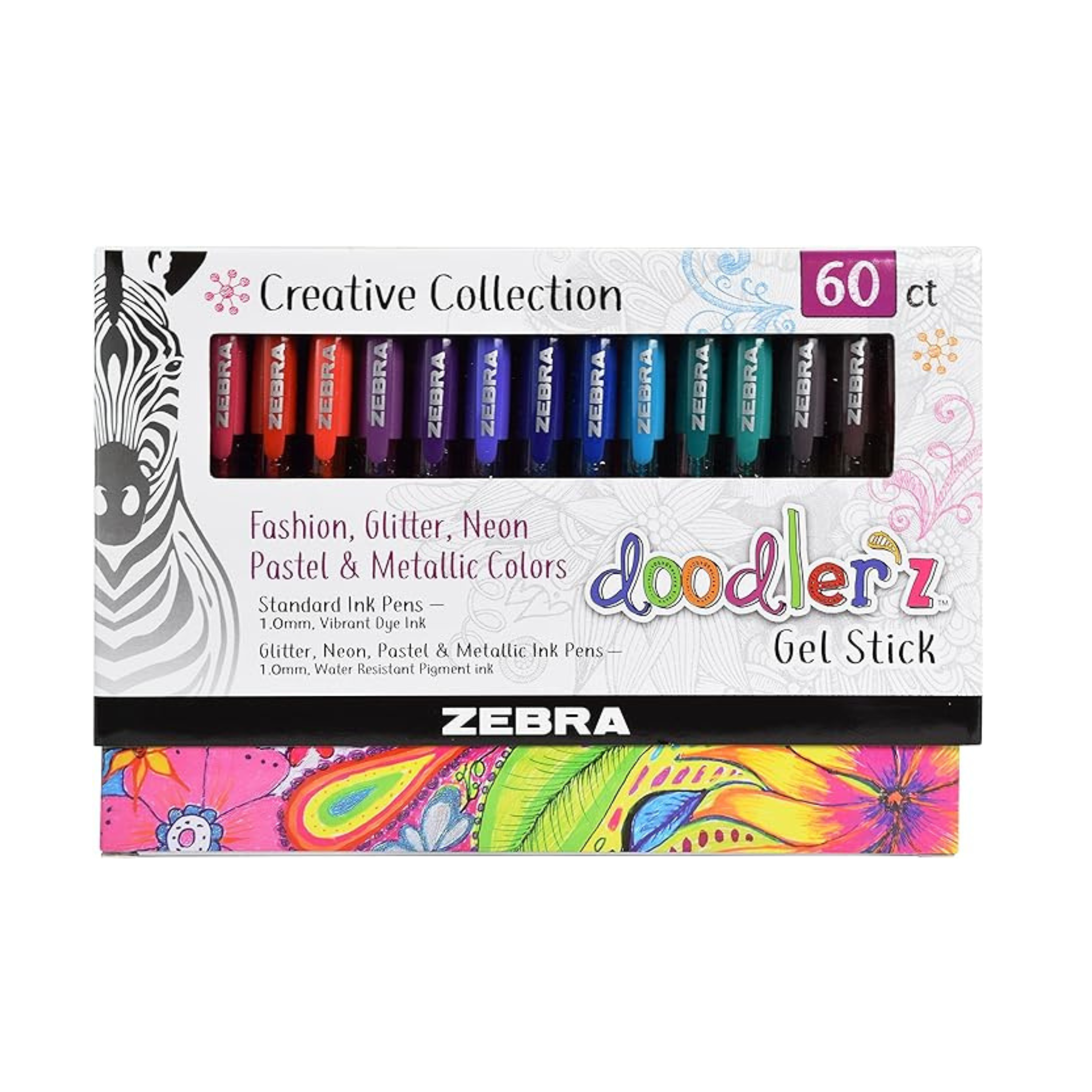 60 Zebra Gel Stick Doodler'z Pens