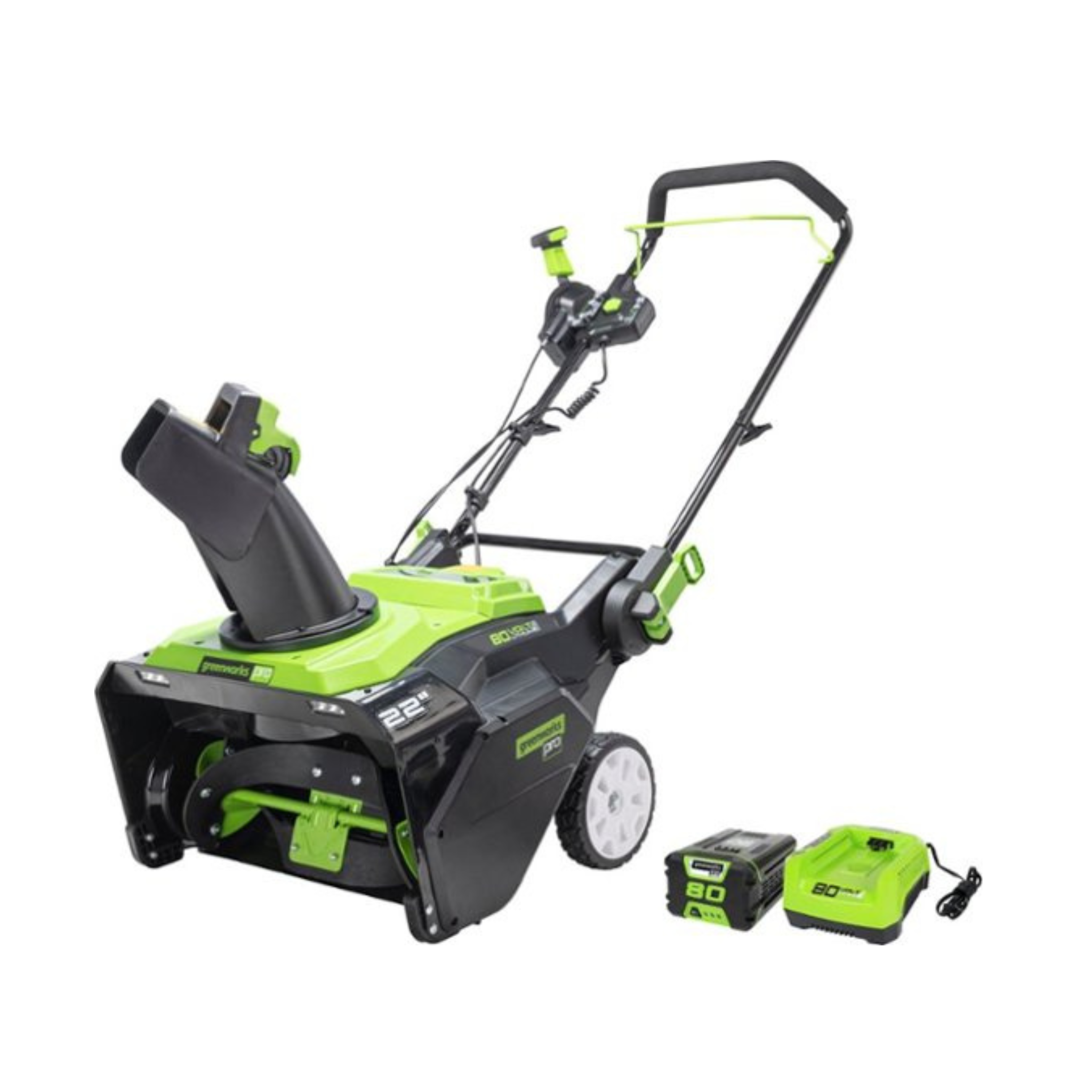 22" Greenworks Pro 80V Brushless Snow Blower w/ 4.0Ah Battery & Charger
