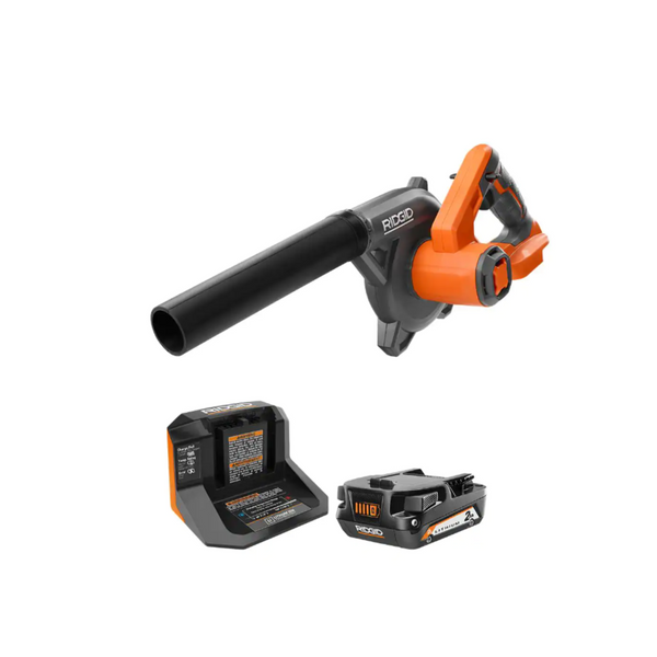 RIDGID 18V Cordless Compact Jobsite Blower Kit with 2.0 Ah Battery and Charger