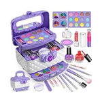 Hollyhi Washable Makeup Set Toy with Real Cosmetic Case