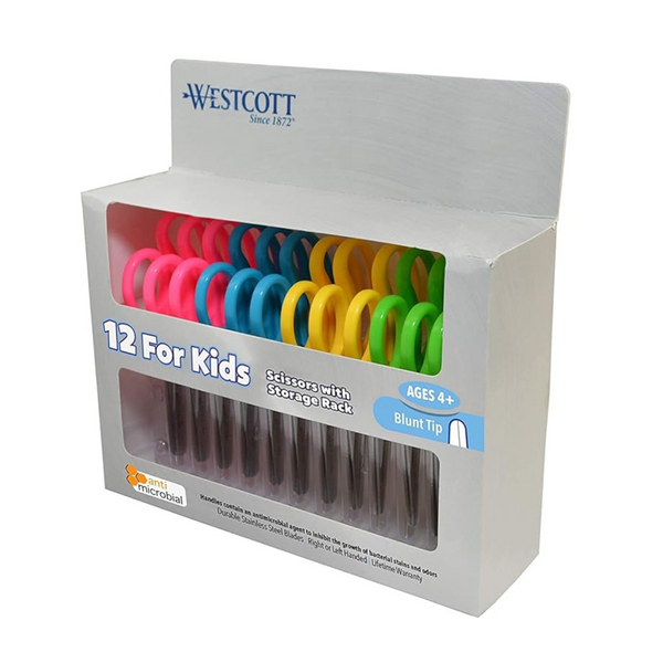 Westcott Kids' Scissors, Blunt Tip, 12 Pack