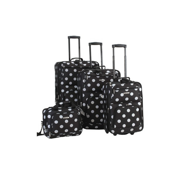 4-Piece Rockland Polka Softside Upright Luggage Set