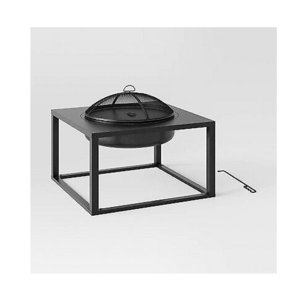 Raised Table Wood Burning Outdoor Fireplace with Spark Screen