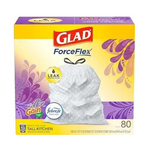 80 Glad ForceFlex Tall Kitchen Drawstring 13 Gallon Trash Bags