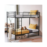 Zimtown Twin over Twin Steel Bunk Beds with Frame Ladder