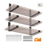 6-Pack Ticonn 1/5" Thick 12" J Type Heavy Duty Metal Shelf Brackets