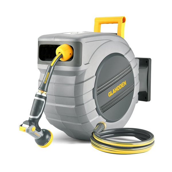 Glahoden 1/2'' x 115ft Retractable Garden Hose Reel