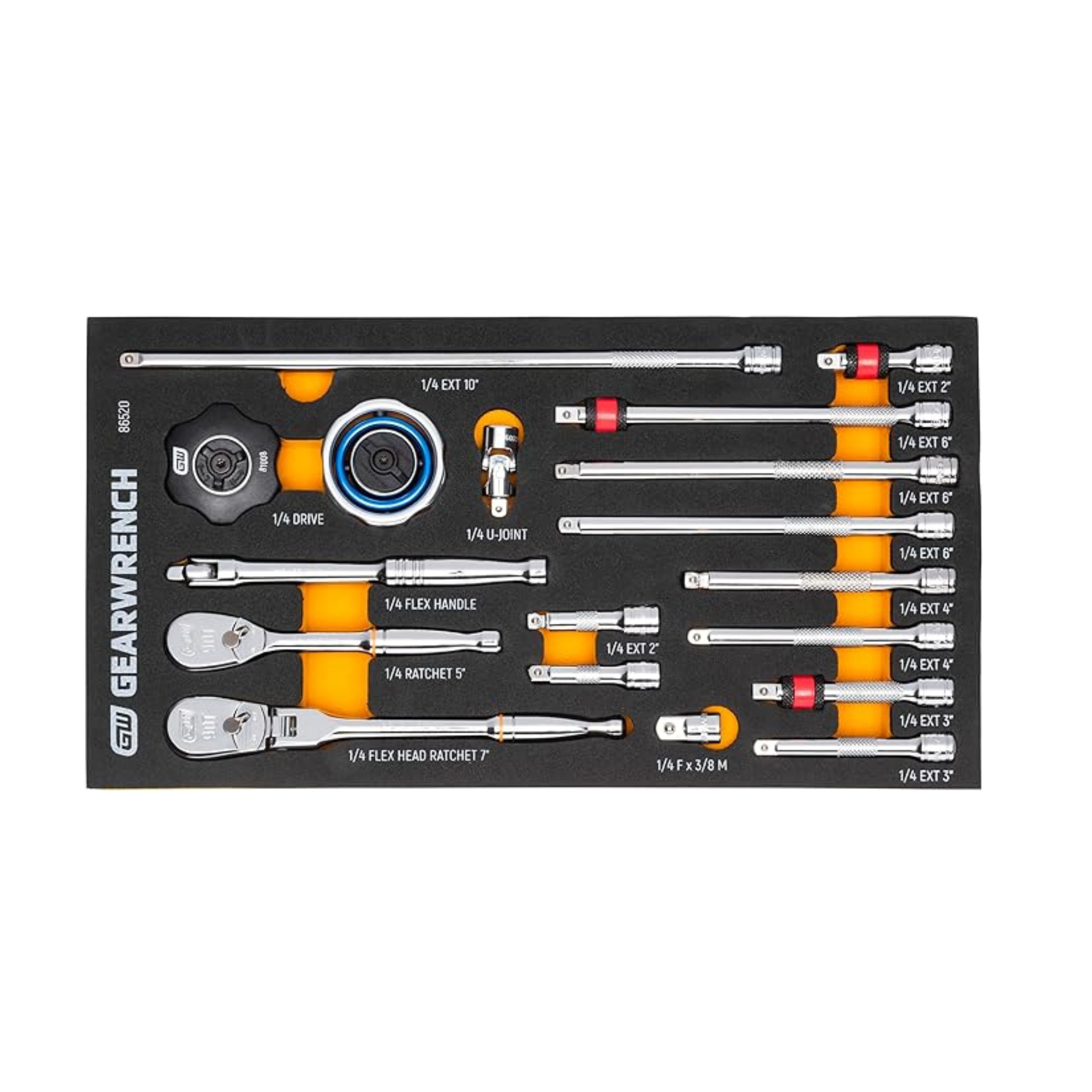 18-Piece Gearwrench 1/4'' 90T Ratchet and Drive Tool Set
