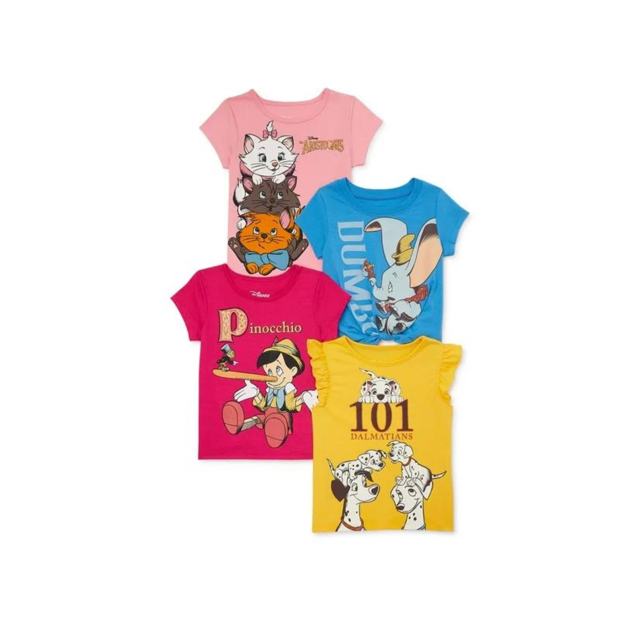 4-Pack Toddler Girls' Graphic T-Shirts: Disney Classics, Harry Potter or Peanuts