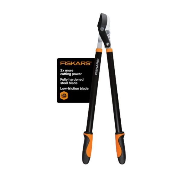 Fiskars 28" Power-Lever Steel Blade Garden Bypass Lopper and Tree Trimmer