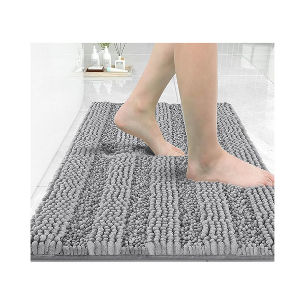 Yimobra Chenille Striped Thick & Soft Shaggy Microfiber Bathroom Rug Mat