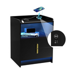 NeuType Black Nightstand with Wireless Charging Station