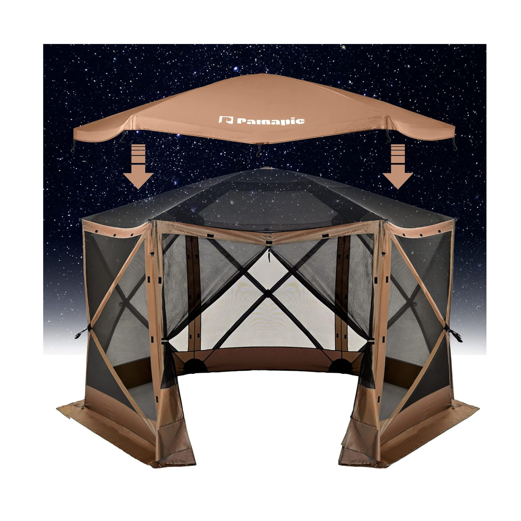 Pamapic 12'' x 12'' Portable Pop Up Camping Gazebo Tent