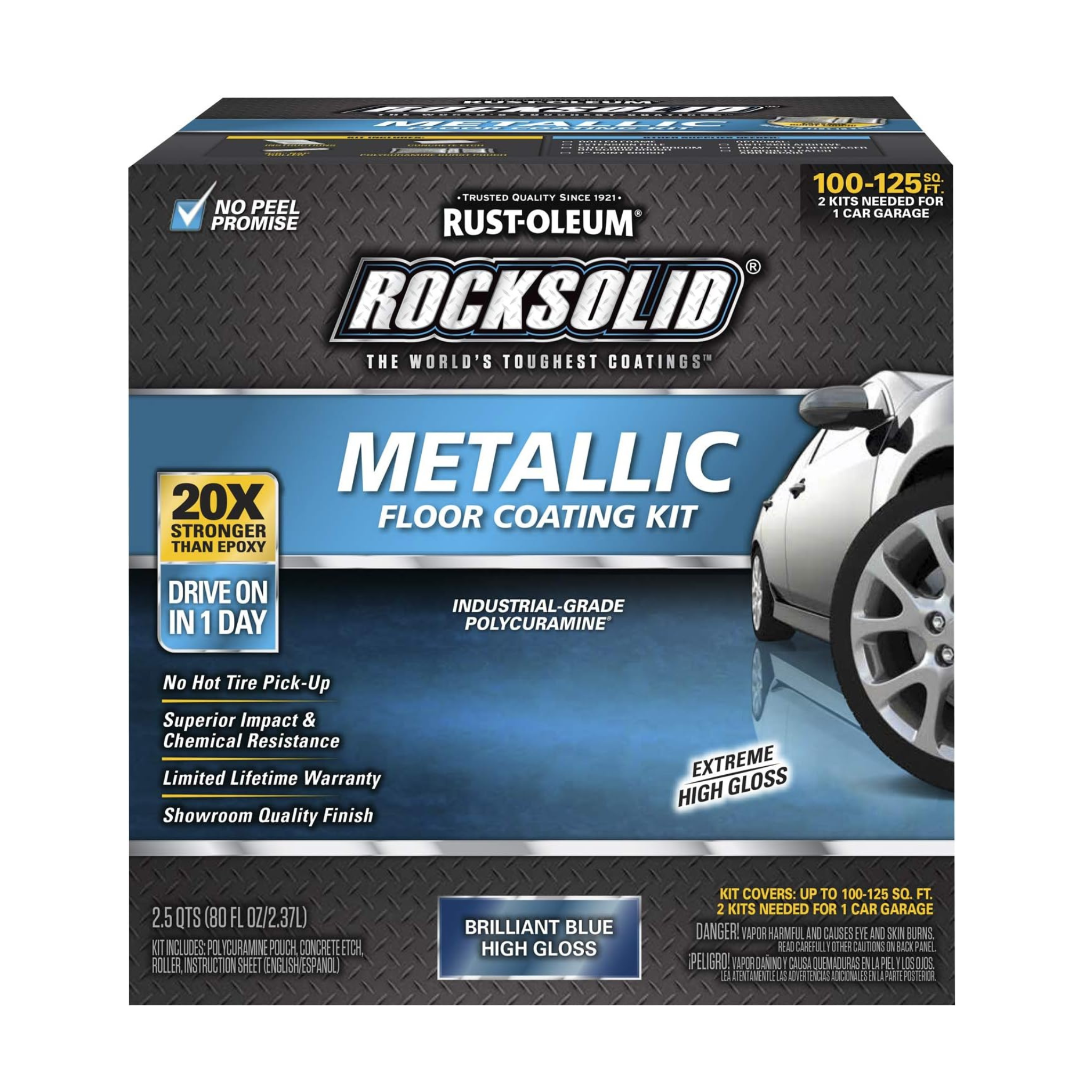 Rust-Oleum 299745 Rocksolid Metallic Garage Floor Coating Kit