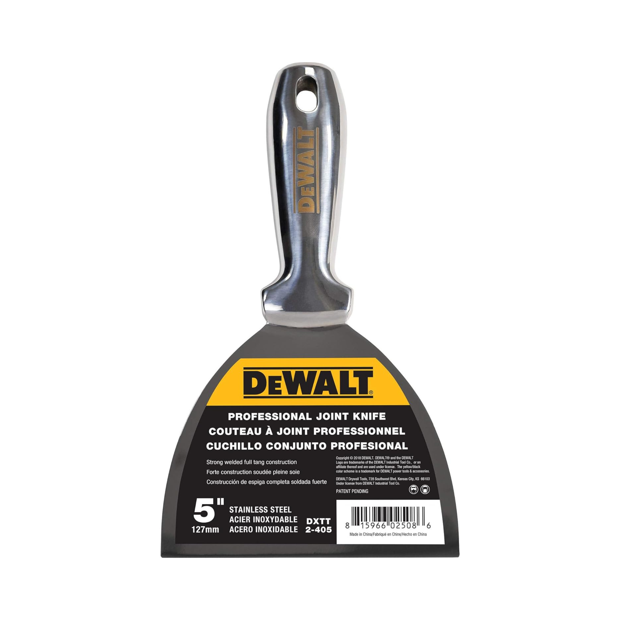 DeWALT 5" Welded Stainless Steel Metal Professional Joint Putty Blade Knife