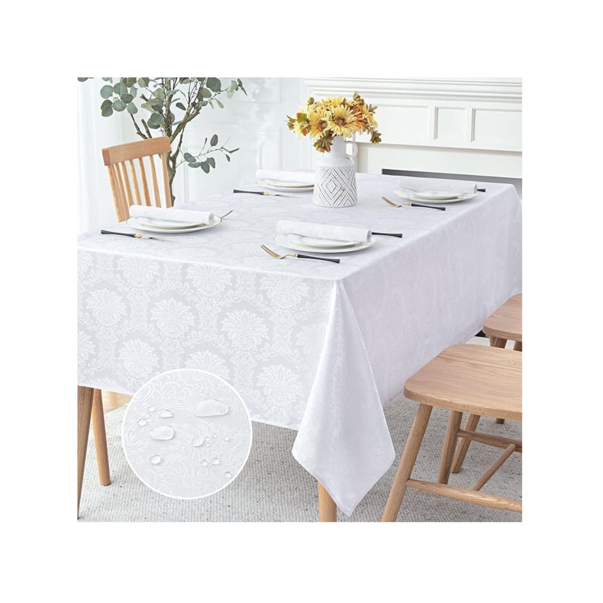 Elegant Jacquard Pattern Tablecloth