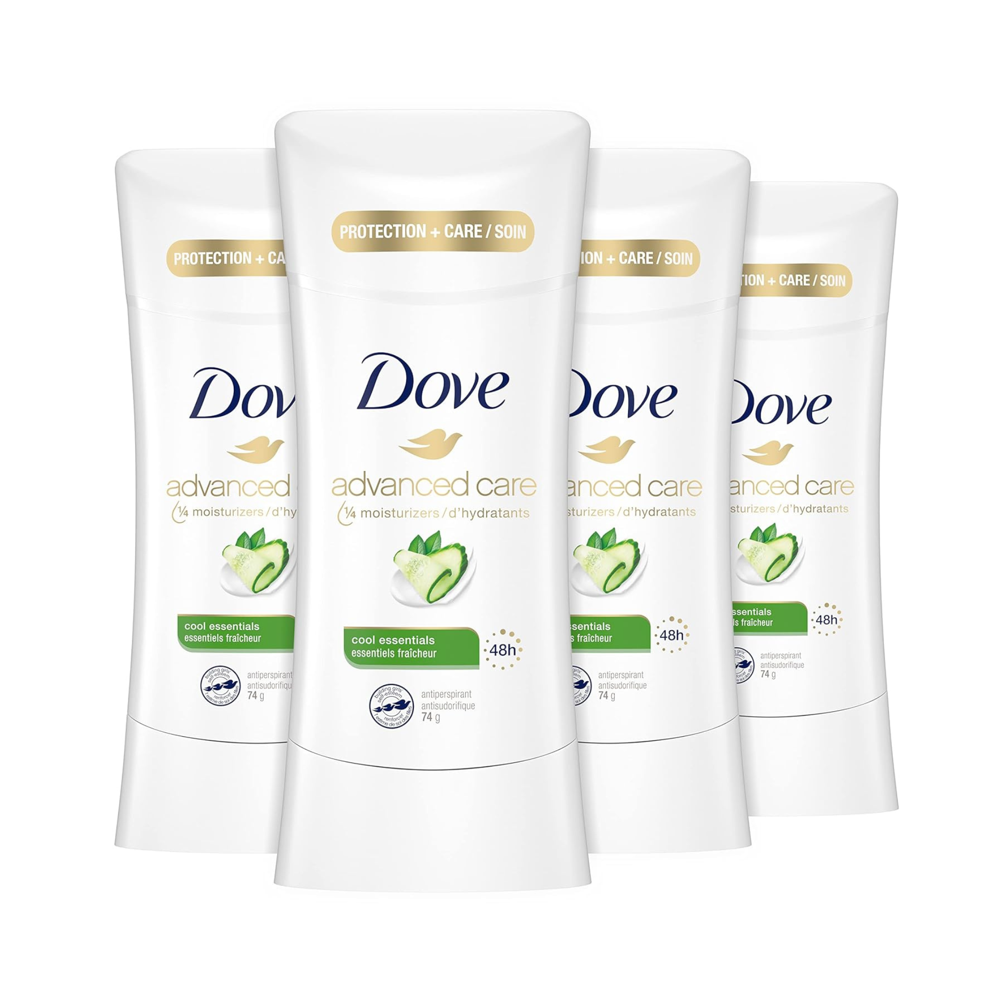 4 Pack Of Women’s Dove Advanced Care Cool Essentials Antiperspirant Deodorant Sticks