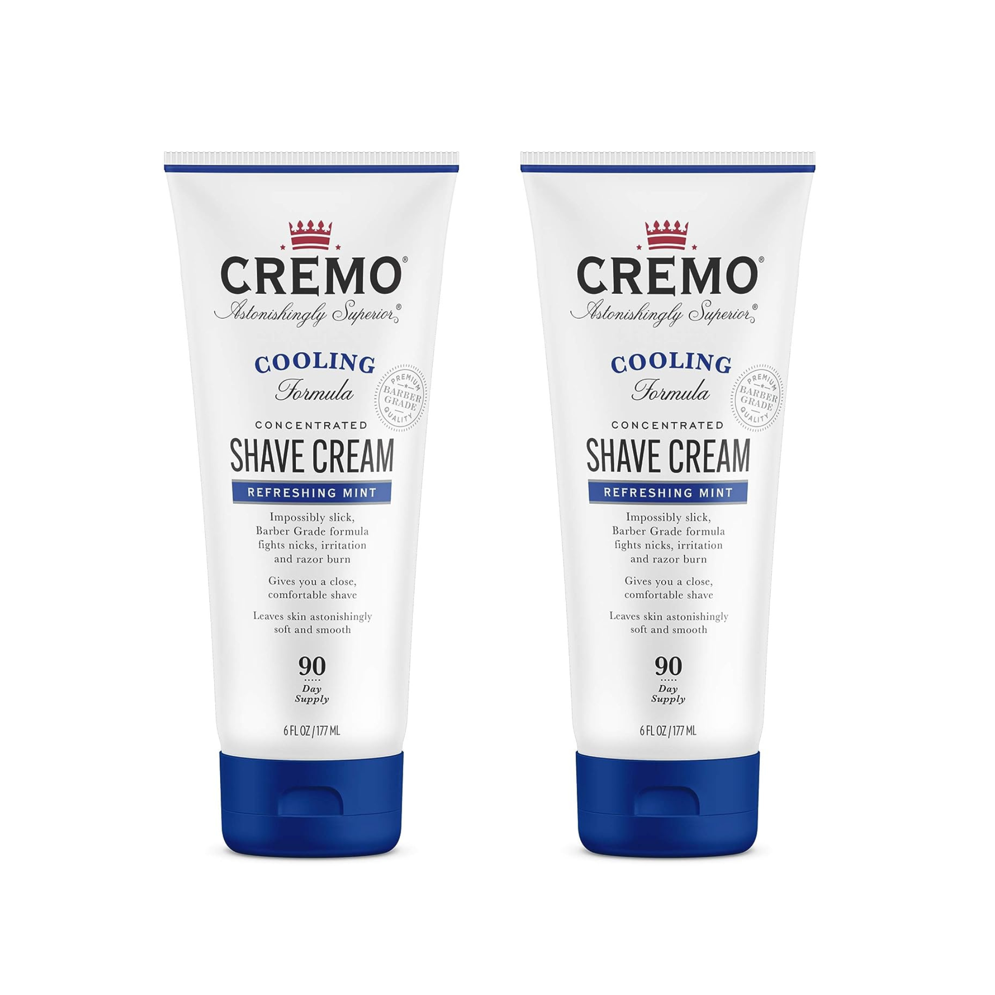 2 Bottles Of Cremo Barber Grade Original Or Cooling Shave Cream