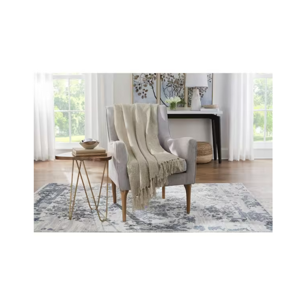 Home Decorators Cozy Boucle Throw Blanket with Fringe Tassels