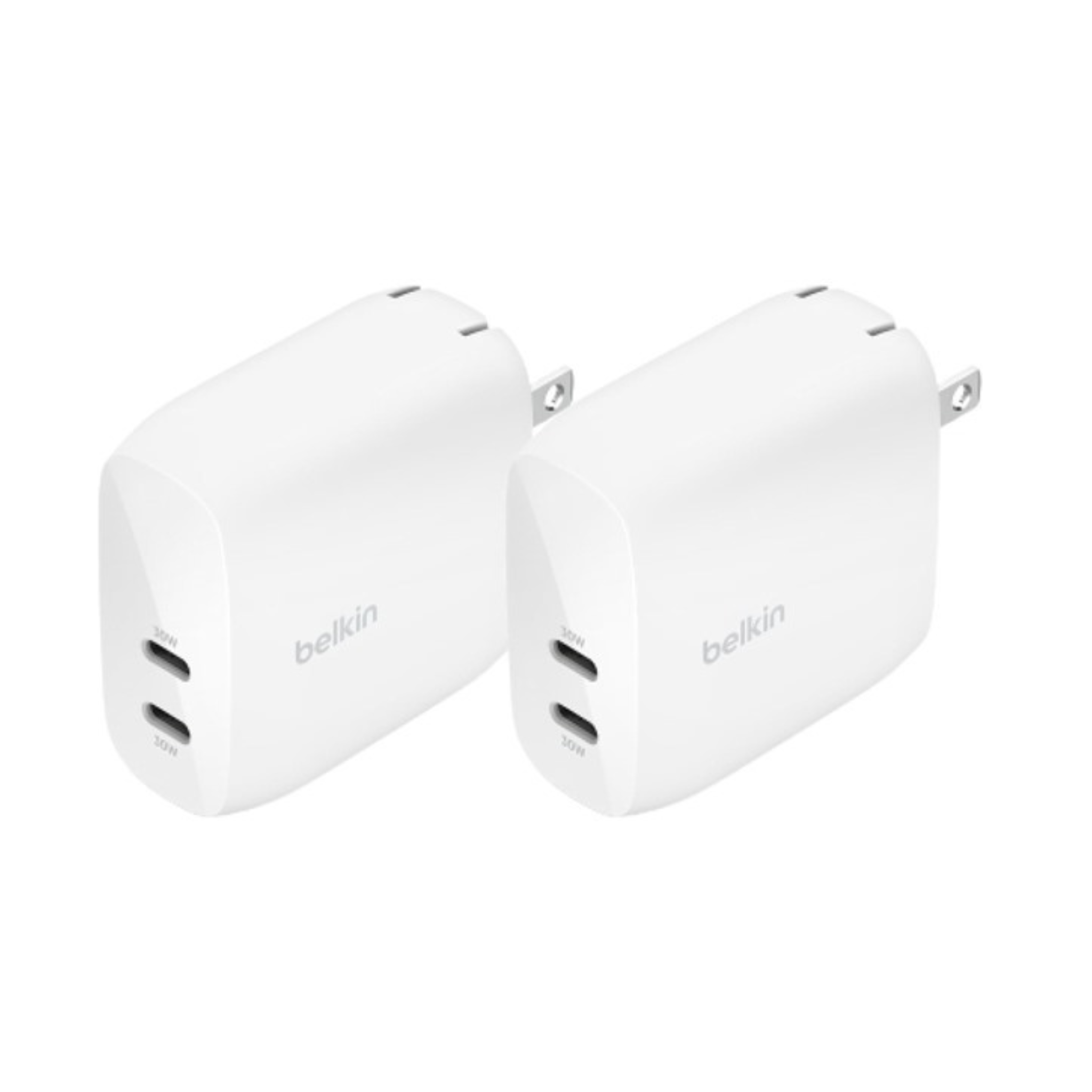 2-Pack Belkin BoostCharge PPS 60W Dual USB-C Wall Charger Adapter