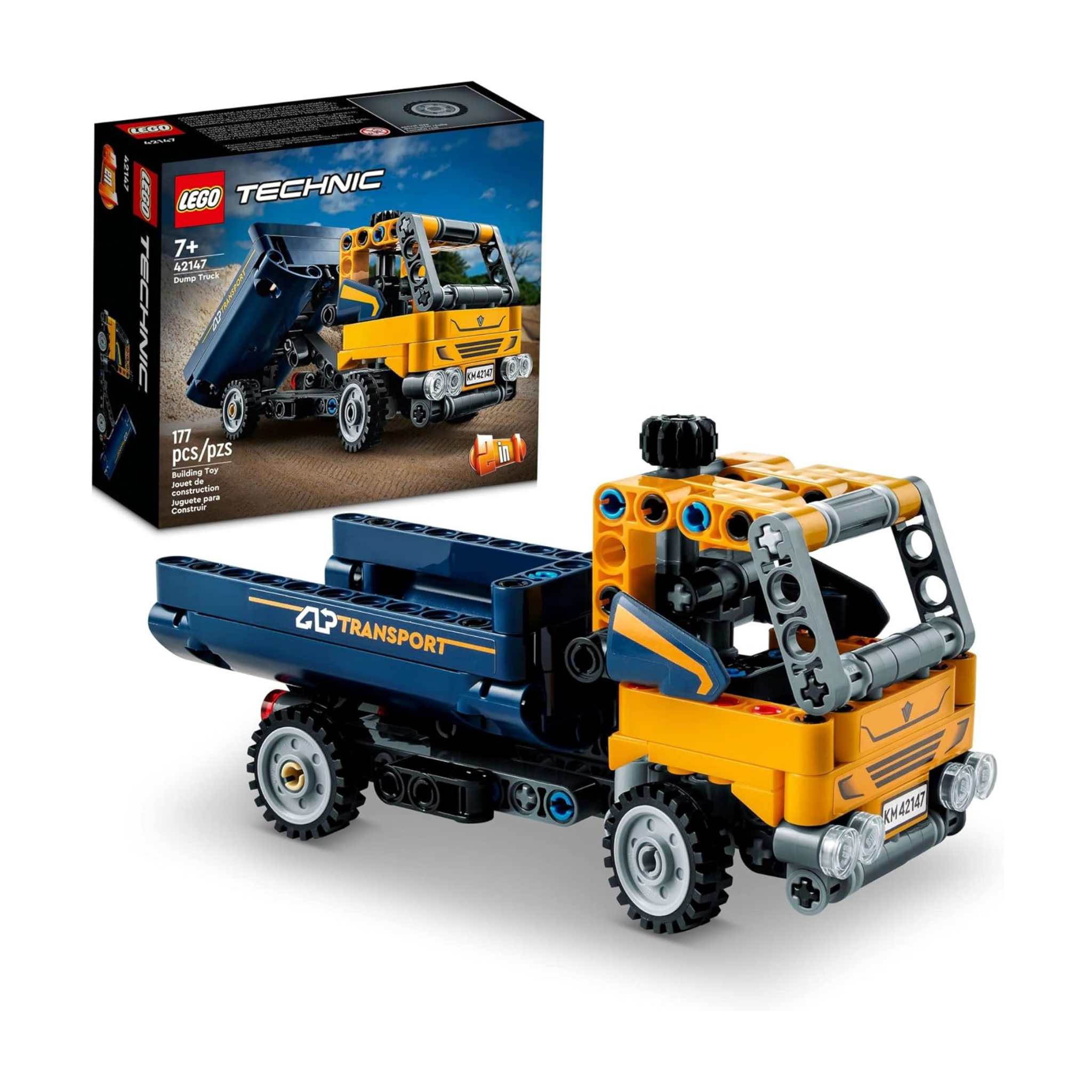 177-Piece LEGO Technic 2in1 Dump Truck & Excavator Digger Building Set