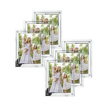 6-Pack 8x10 Glass Picture Frames With Silver Edge