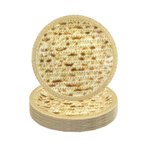 Matzah Print Disposable Plates, 50 Count