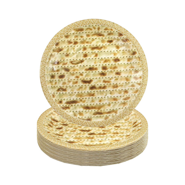 Pandecor Matzah Designed Disposable Plates, 50 Count