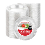 Clear Plastic Plates, 120 Pack (3 Sizes)