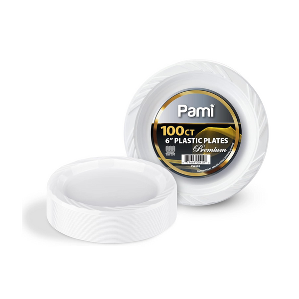 White Plastic Plates, 100 Count (5 Sizes)