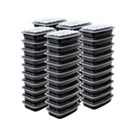 Mainstays 28 oz. Meal Prep Black Container with Clear Lid, 50 Pack