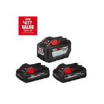 Milwaukee M18 18-Volt Lithium-Ion High Output 12 Ah Battery w/ 2x 3 Ah Batteries