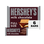 6 Full Size Bars of Hershey’s Milk Chocolate