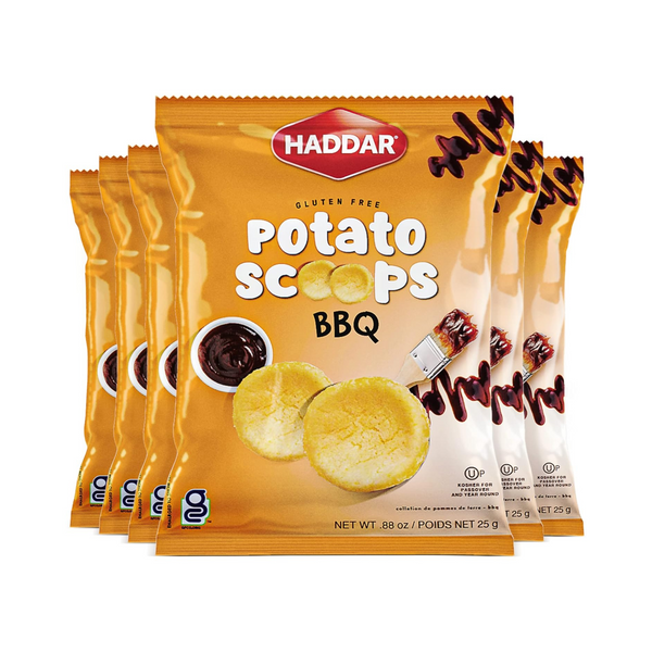 Haddar BBQ Potato Scoops, Kosher for Pesach, 6 Snack Packs