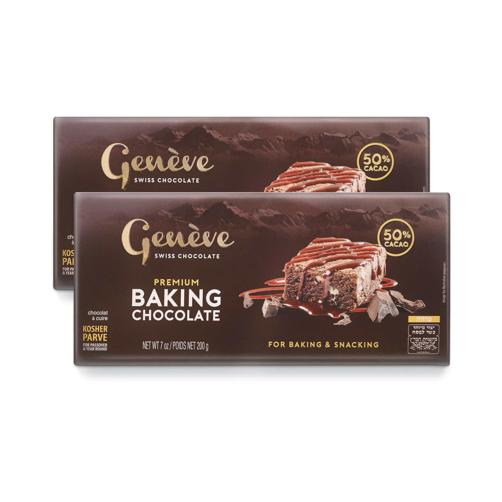 Geneve Swiss Baking Chocolate, Badatz, 2 Pack