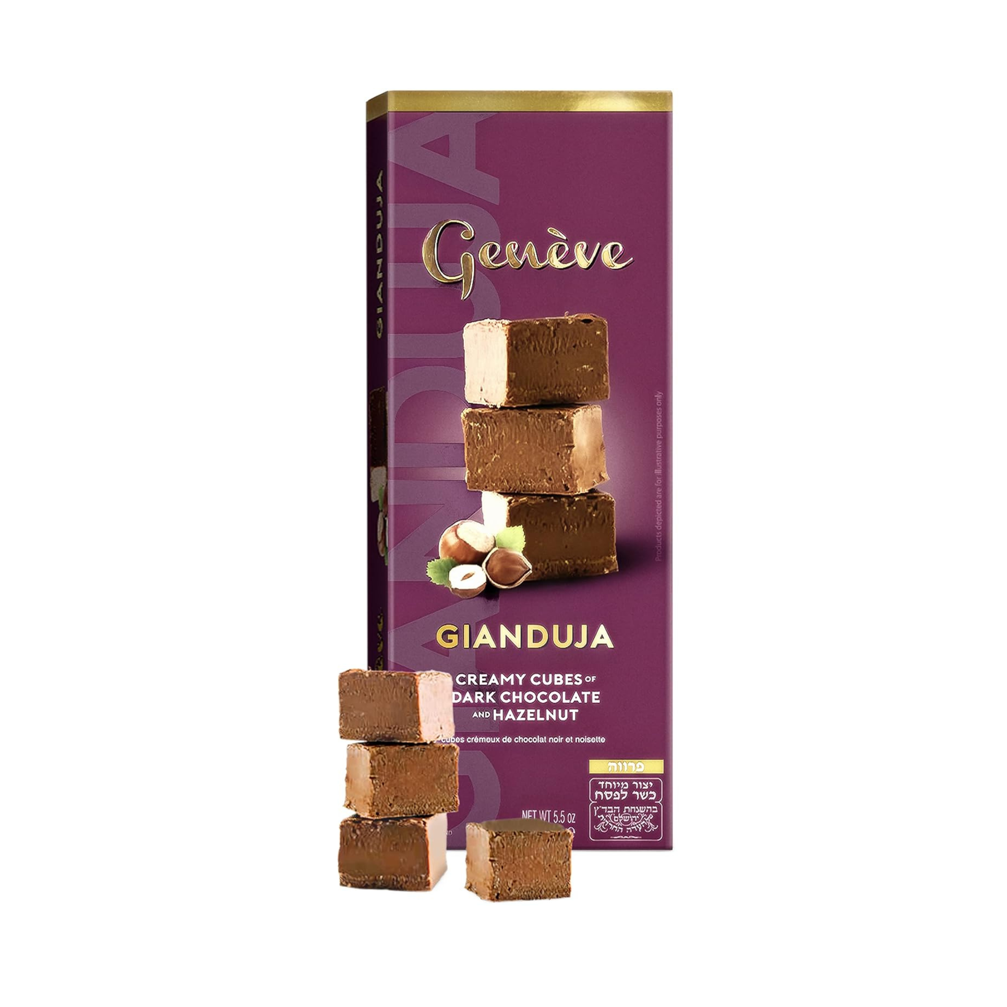 Geneve Gianduja Creamy Dark Chocolate Cubes, Badatz