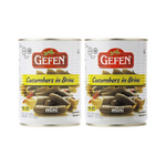 Gefen Mini Cucumbers In Brine,  Kosher For Pesach, 2 Pack