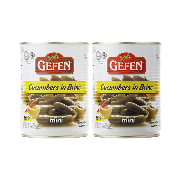 Gefen Mini Cucumbers In Brine,  Kosher For Pesach, 2 Pack